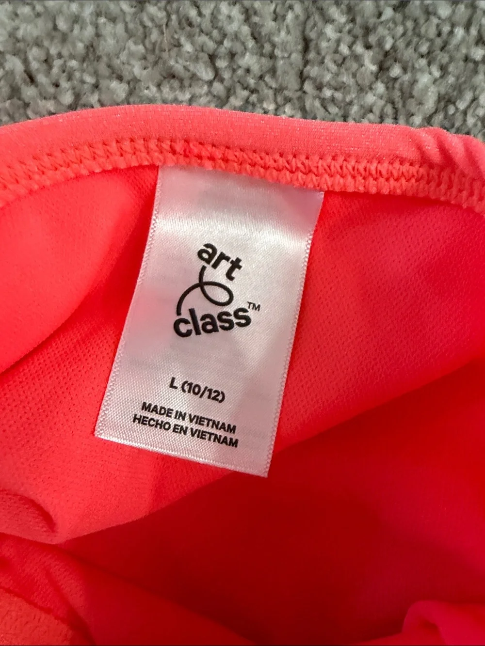 NWT Girls Neon Coral Halter One-Piece Swimsuit size Large 10/12